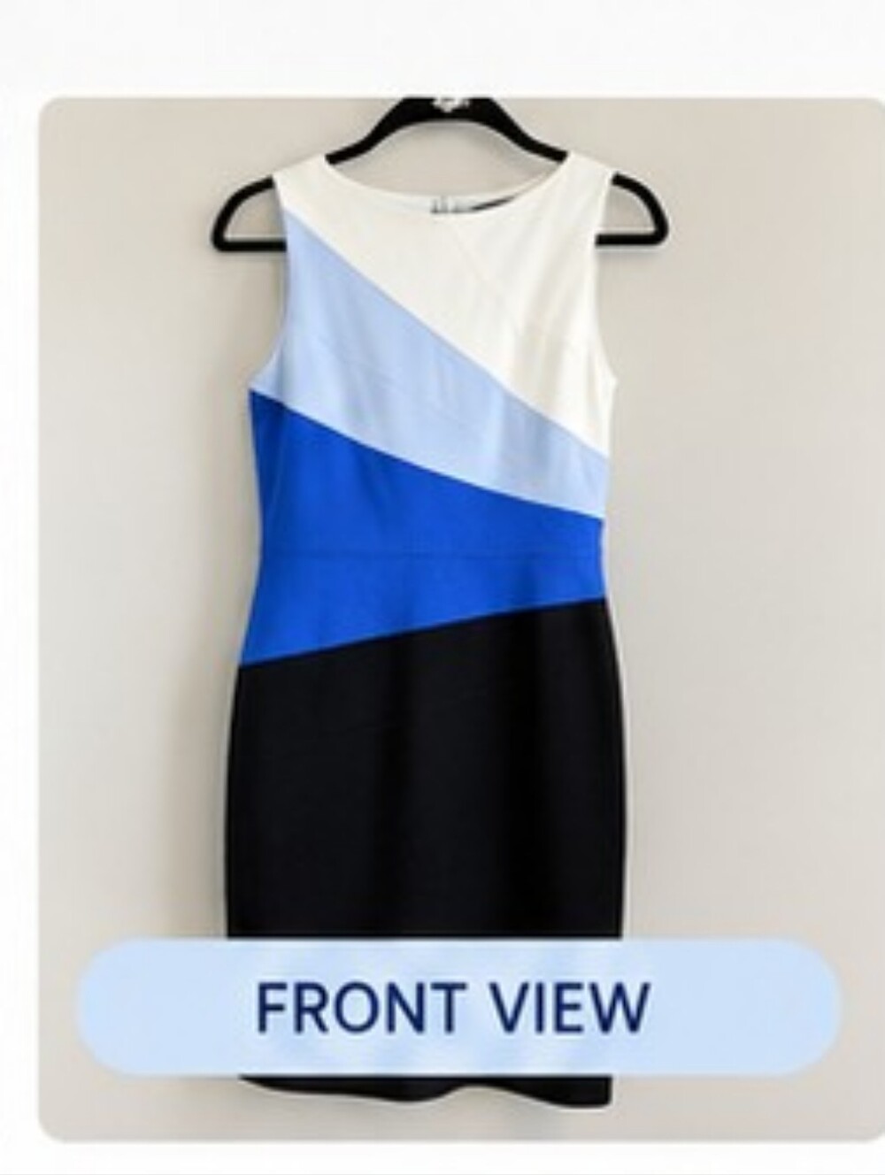 WHBM: Colorblock Blue Black & White Dress - Picture 8 of 10